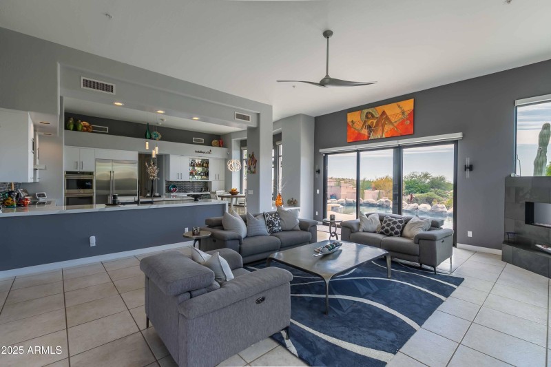 family room kitchen view