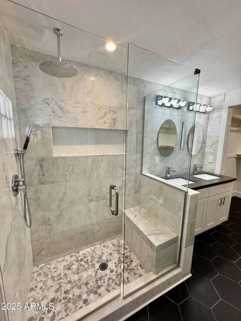 Master shower and vanity