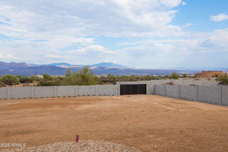 Backyard with Block Wall