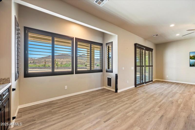 Lots of windows open to backyard