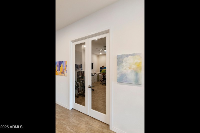 French doors to bonus room