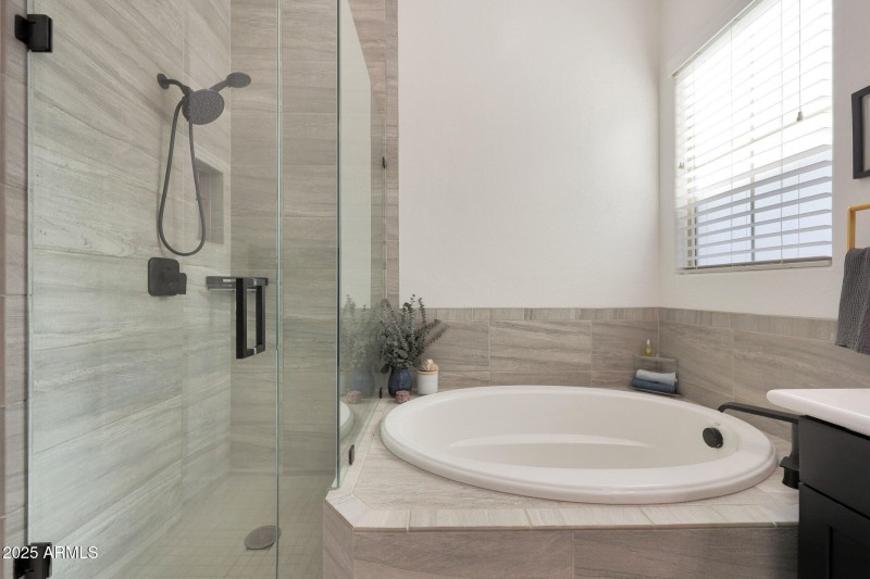 Tiled Shower and Bath