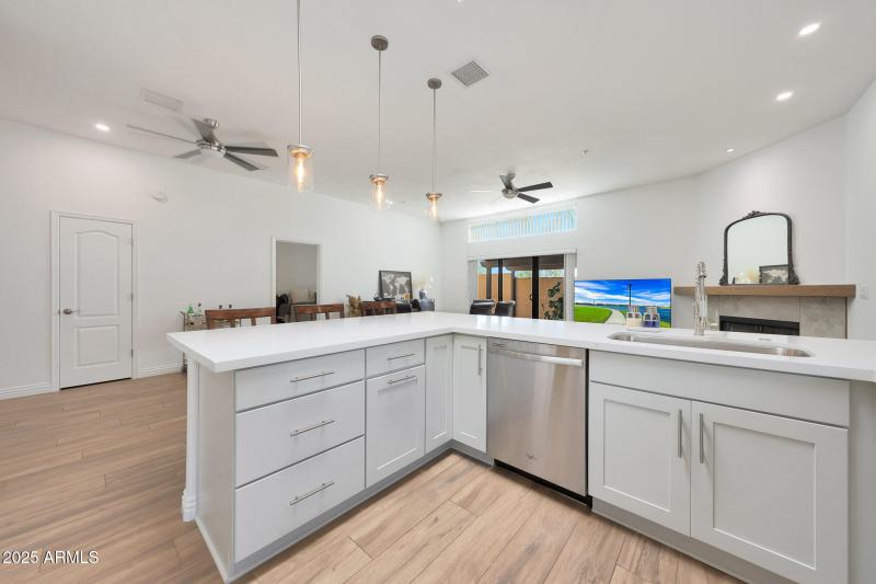 Kitchen to Great Room & Dining Areas