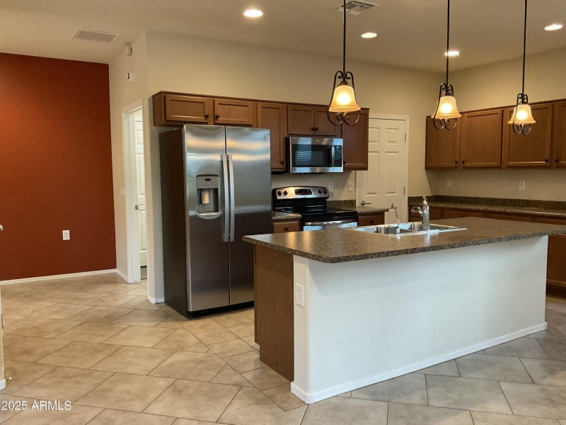 Accent Wall & Kitchen