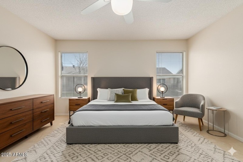 Virtually Staged Primary Bedroom