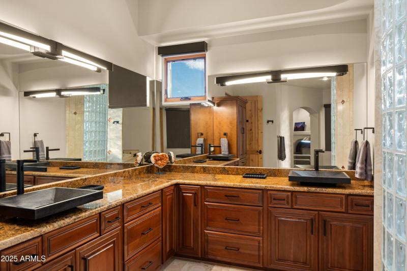 DUAL VANITIES WITH SOAP STONE SINKS