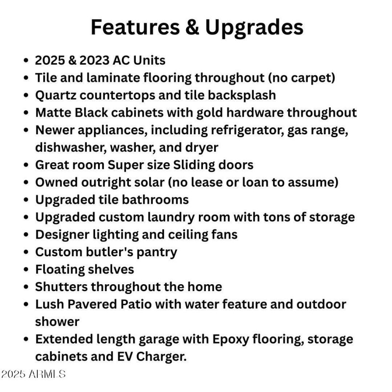 Features & Upgrade List