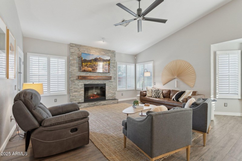 Living room off kitchen