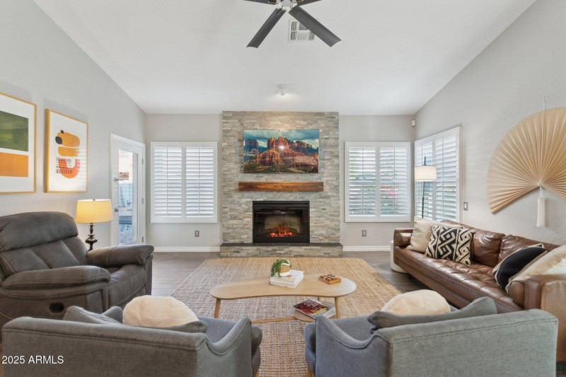 Entertaining space off the back patio