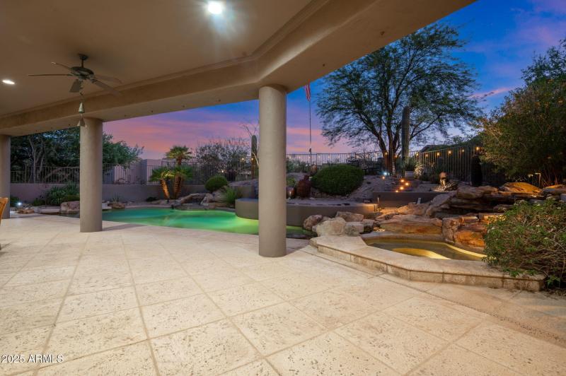 BACKYARD, PATIO & POOL VIEW (SUNSET)