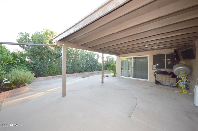 Backyard Coverd Patio Side View 2