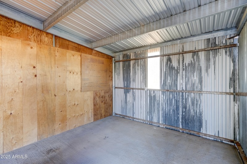 Workshop in metal building