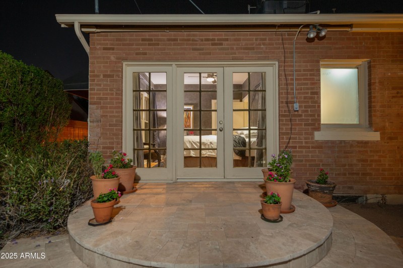 Stone patio off primary