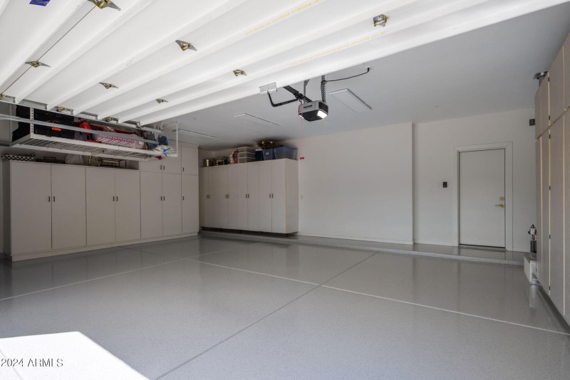 Epoxied garage with storage