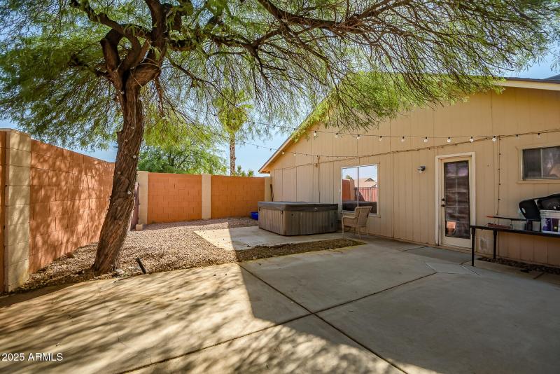 Side yard - with hot tub!