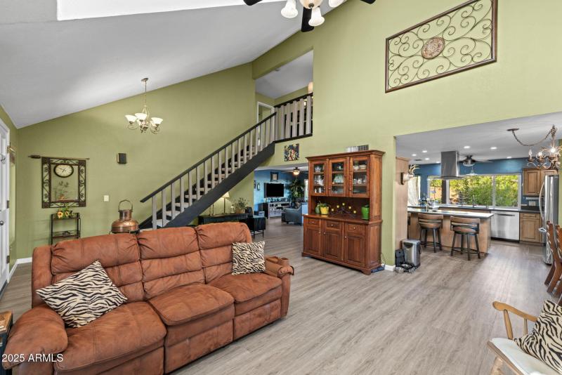 Living room open to kitchen