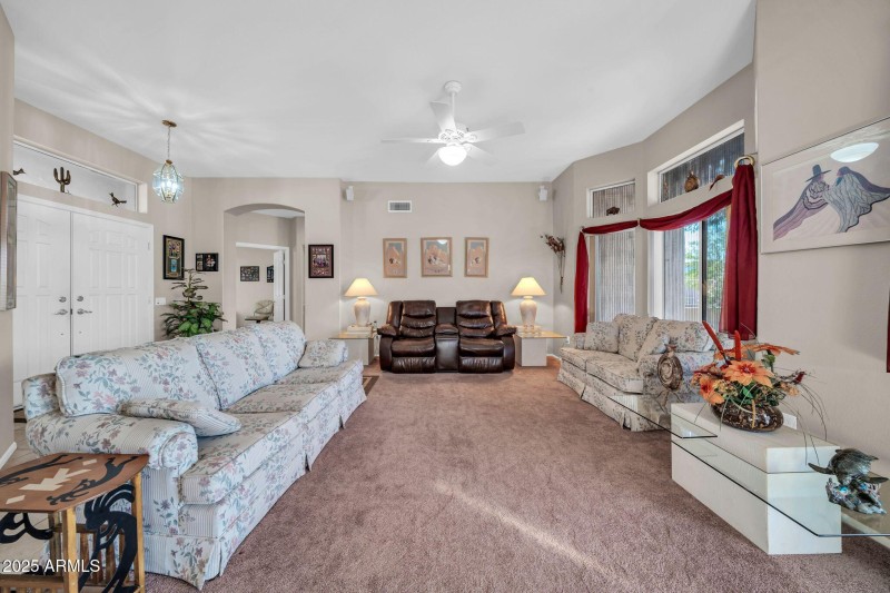 LIVING ROOM WITH A BAY WINDOW