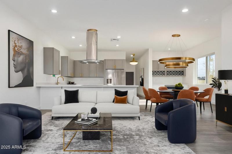 living room virtually staged