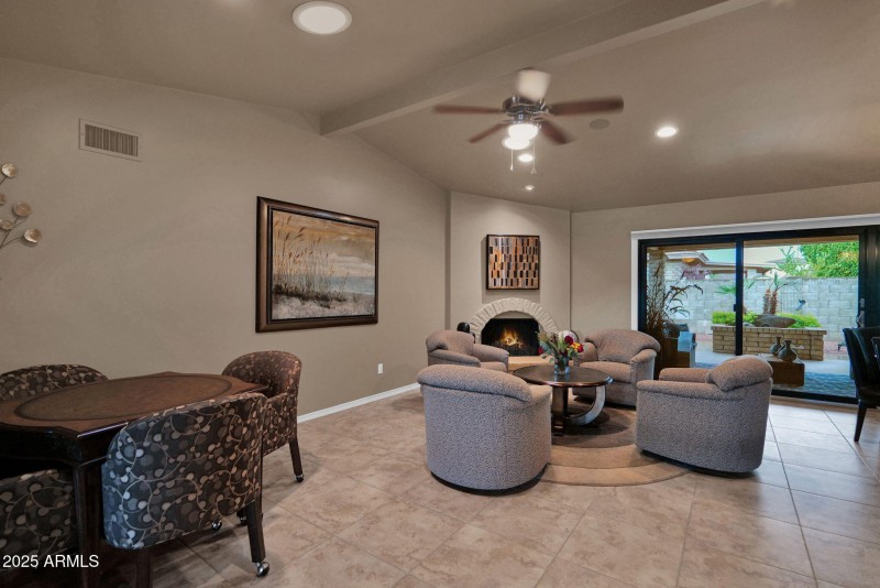 Living Room with custom door