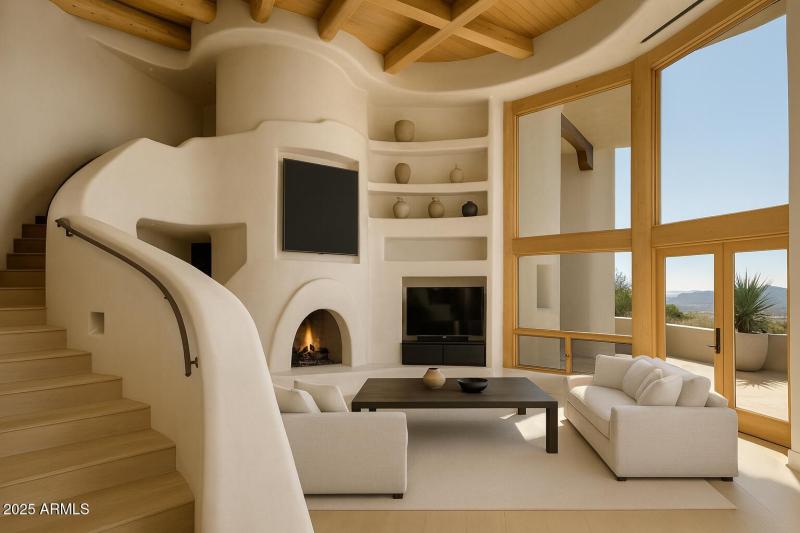 Virtually Staged Family Room