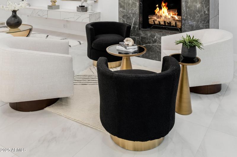 Seating In Front of Fireplace