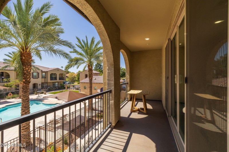 Balcony with pool view