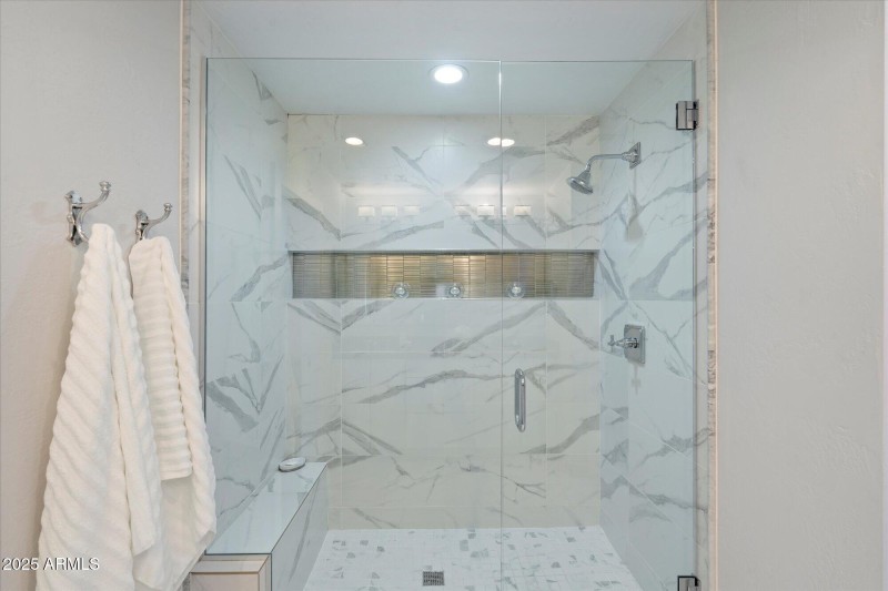 Large tiled shower