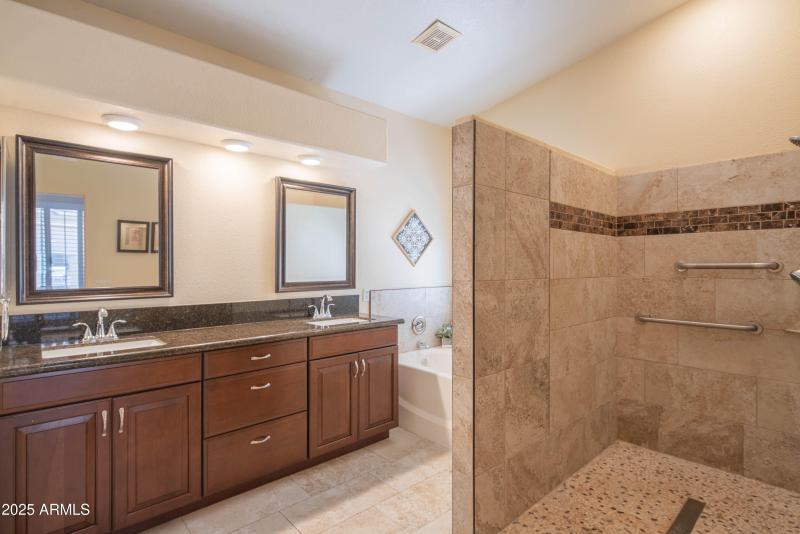 Large shower in primary bath