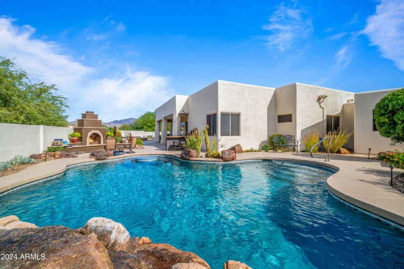 Pool and kiva fireplace