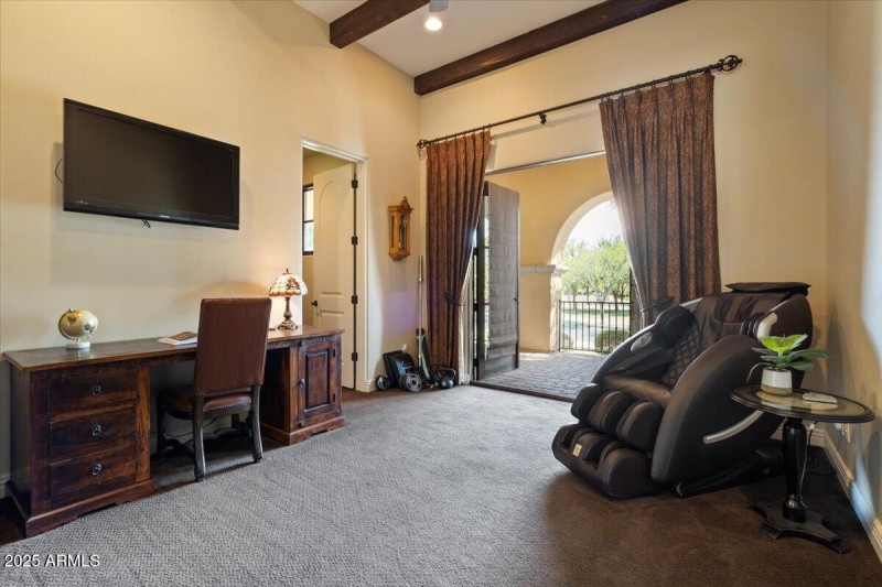 Bedroom with French Doors & Built-In