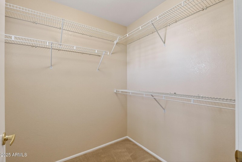 Walk-in closet in the guest bedroom