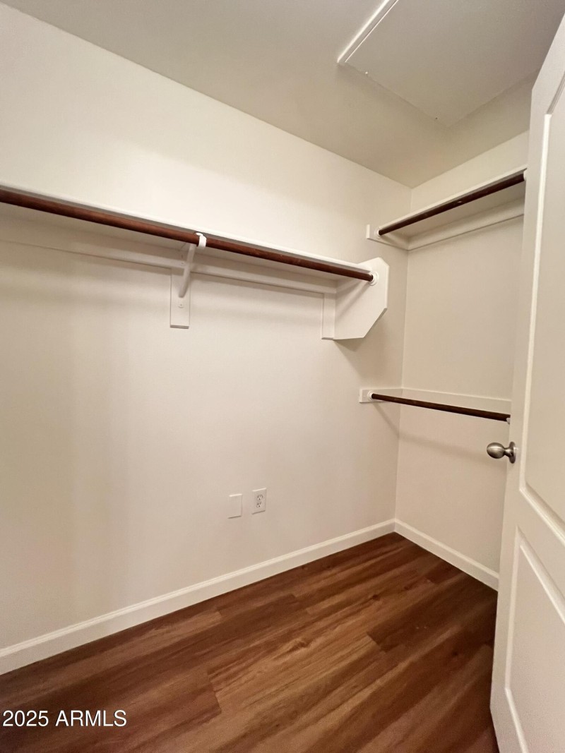 Spacious W/I closet w/vinyl flooring