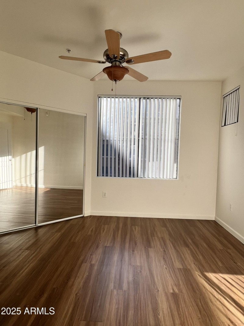 Bedroom with pool views