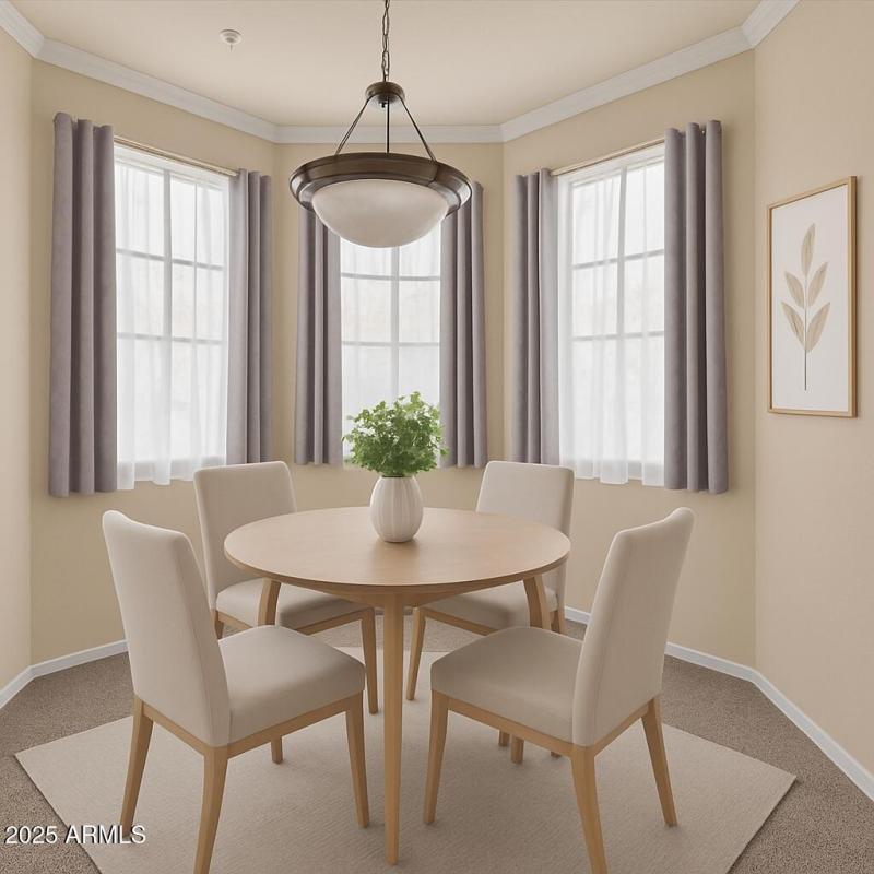 Staged eat-in dining