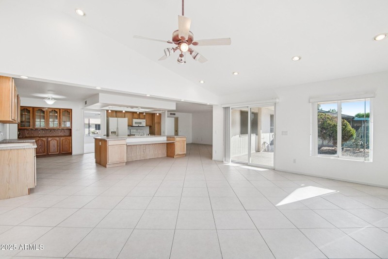 Vaulted Ceiling and Kitchen