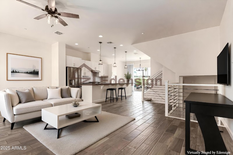 Living Room and kitchen view virtally st