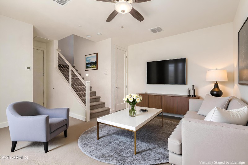 Virtually staged 2nd family room