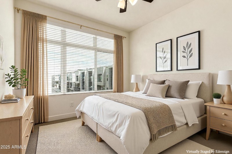 Virtually staged Bedroom 3