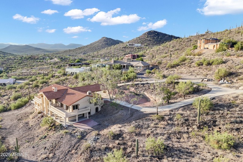 Aerial View of Home and Driveway