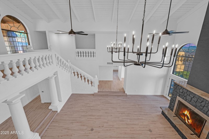 2nd floor looking down at living room