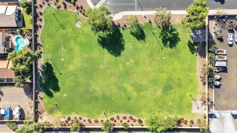 Green area behind house