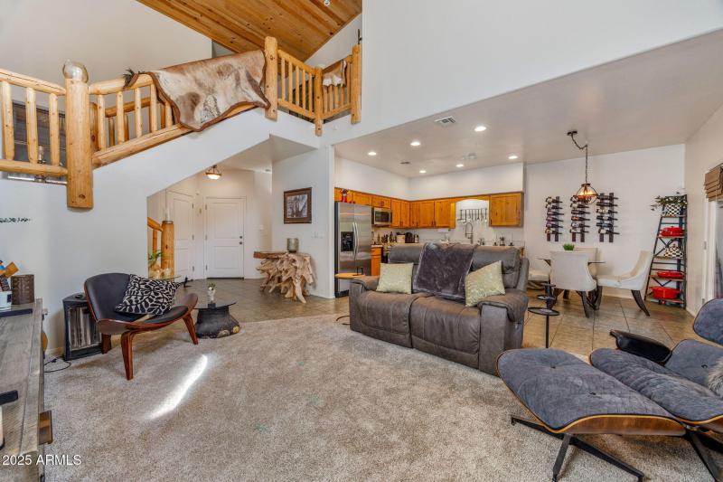 Open living room with T & G Ceilings