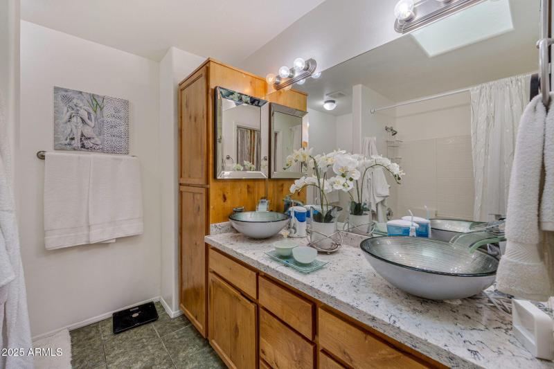 Primary bath custom double vanity