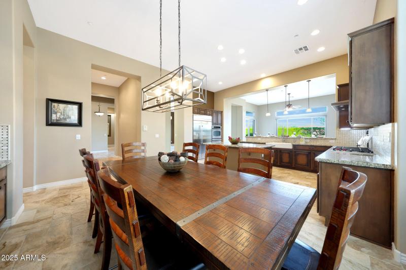 Dining area and food prep area