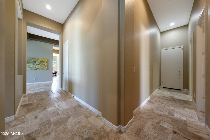 Halls from front entry to garage