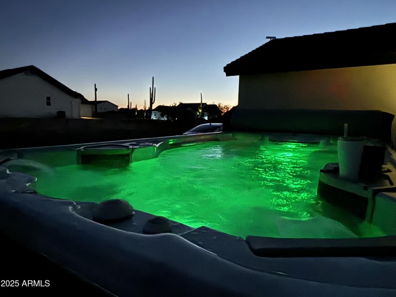 swim spa at night
