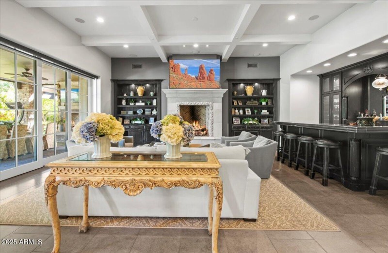Family Room off Kitchen with Wet Bar