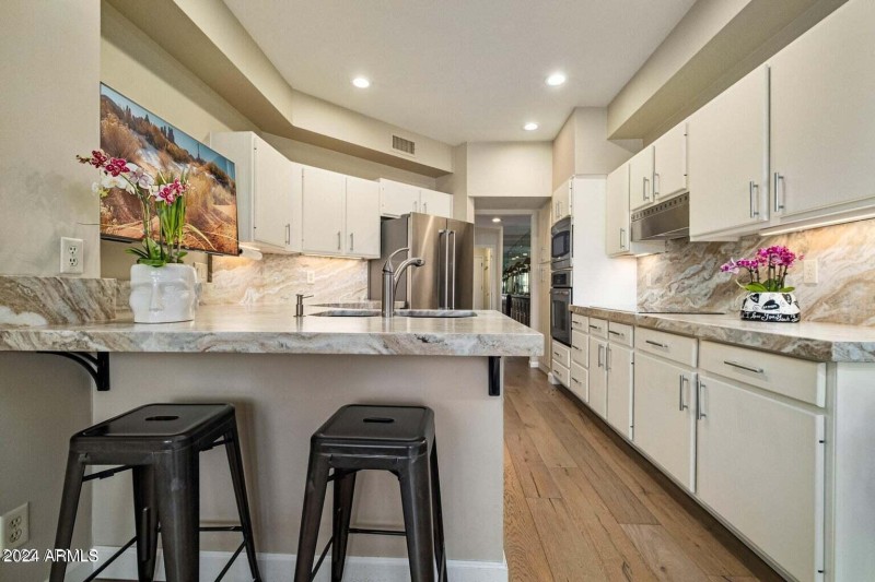 Kitchen with bar seating