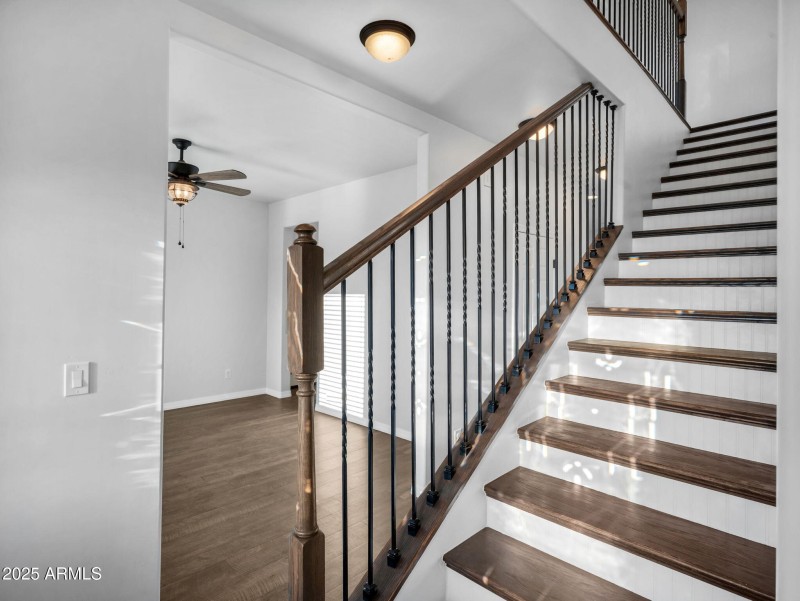 stairway office in background