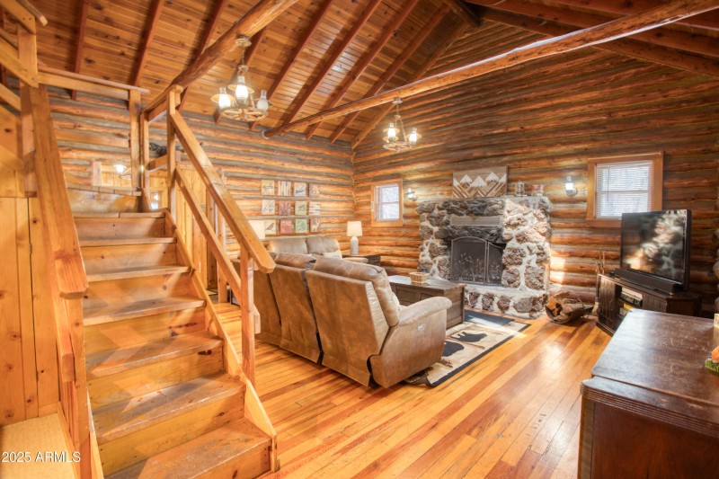 Great room with fireplace